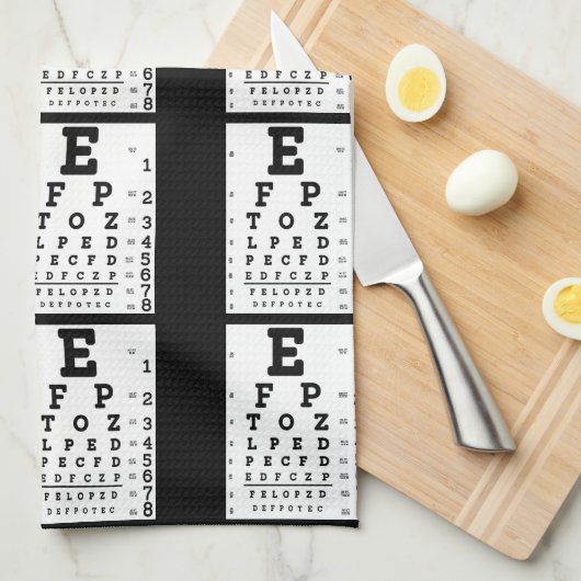Eye Chart Optometrist Theedoek (Quarter Fold)