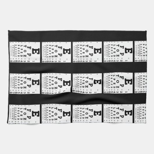 Eye Chart Optometrist Theedoek (Horizontaal)