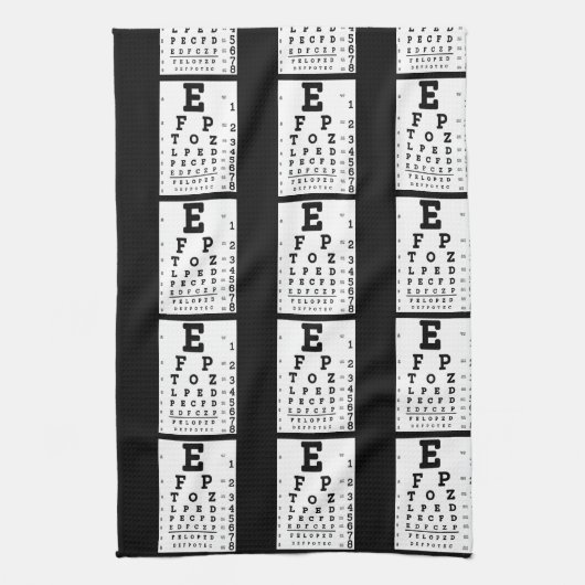 Eye Chart Optometrist Theedoek (Verticaal)