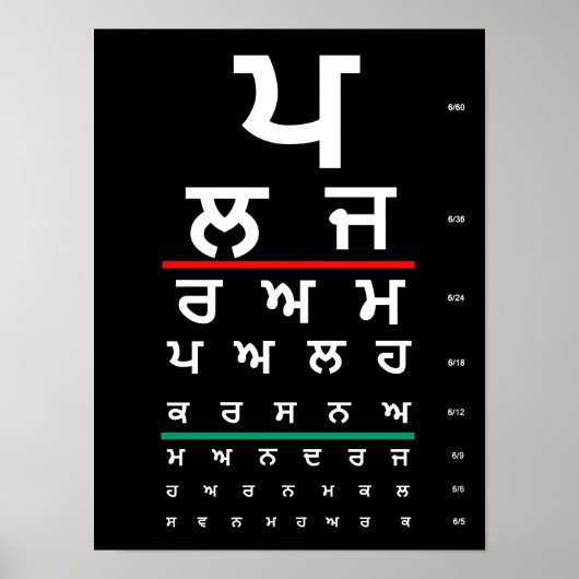 Eye Chart Punjabi Poster (Voorkant)