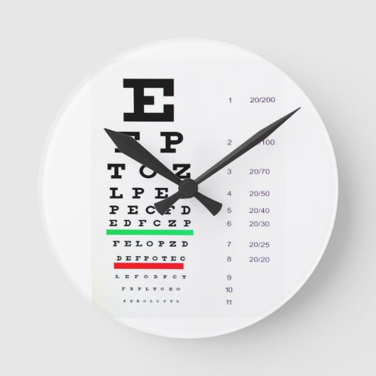 Eye Chart Ronde Klok (Voorkant)