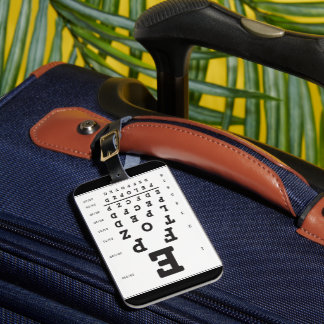 Eye Chart Snellen Chart Luggage Tag Bagagelabel