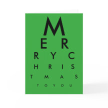 Eye Chart Vrolijk Kerstfeest Kaart (Groen)