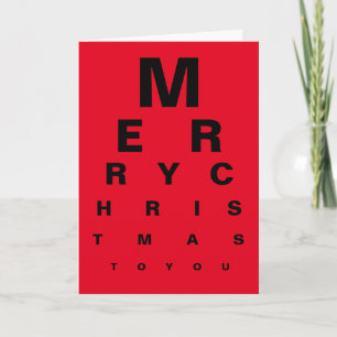 Eye Chart Vrolijke Kerst Kaart