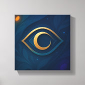 Eye & Crescent Wall Art – Mystical Modern Abstract Canvas Afdruk (Voorkant)