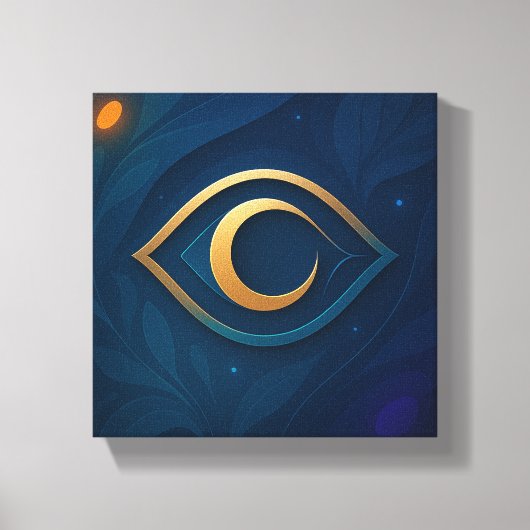 Eye & Crescent Wall Art – Mystical Modern Abstract Canvas Afdruk (Voorkant)