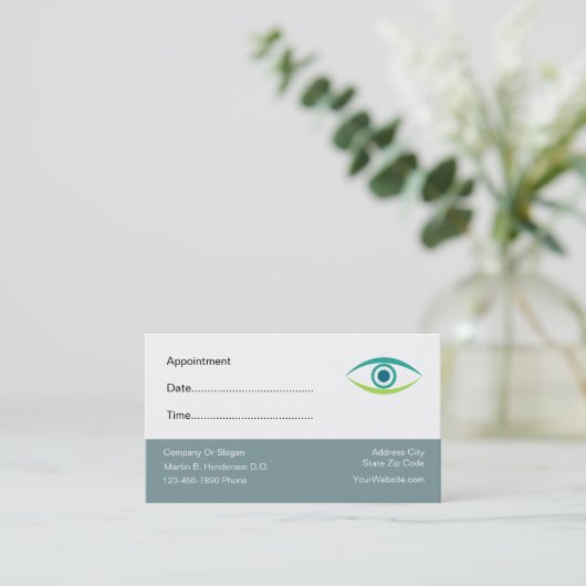 Eye Doctor Appointment Herinneringen Visitekaartje Afsprakenkaartje (Staand voorkant)