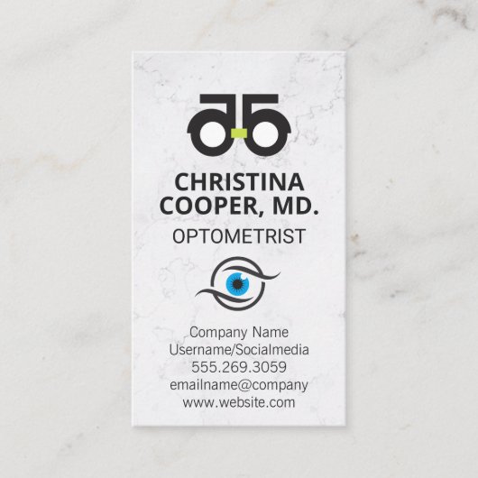 Eye Doctor | Oogexamen | Optometrist Logo Visitekaartje (Voorkant)