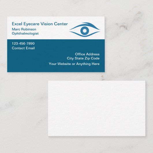 Eye Doctor Ophthalmologist Vision Visitekaartje (Voorkant / Achterkant)