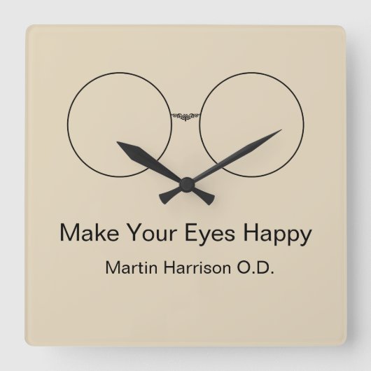 Eye Doctor Optometrist Office Clocks Vierkante Klok (Voorkant)