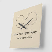 Eye Doctor Optometrist Office Clocks Vierkante Klok (Hoek)