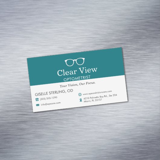 Eye Doctor Optometrist Office Glasses Icon Magnetisch Visitekaartje (Voorbeeld)