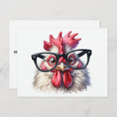Eye Doctor Rooster met zwarte bril Briefkaart (Voorkant / Achterkant)