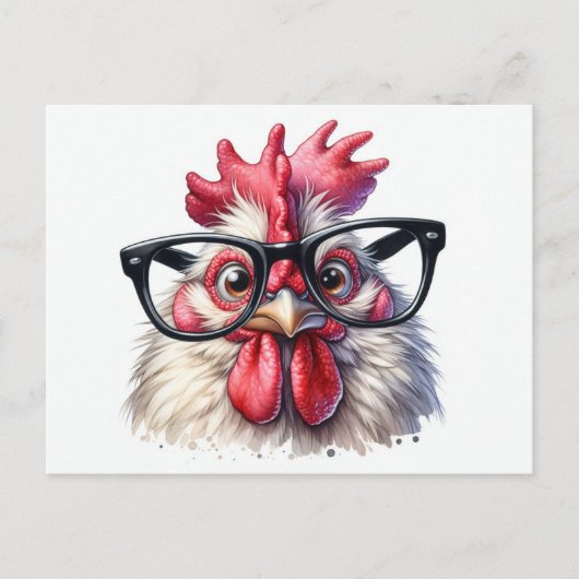 Eye Doctor Rooster met zwarte bril Briefkaart (Voorkant)