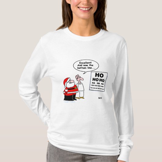 Eye Doctor Santa Kerst Cartoon Optometrist T-shirt (Voorkant)