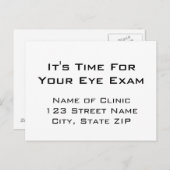 Eye Exam Appointherinnering Ooggrafiek Stijl Briefkaart (Voorkant / Achterkant)