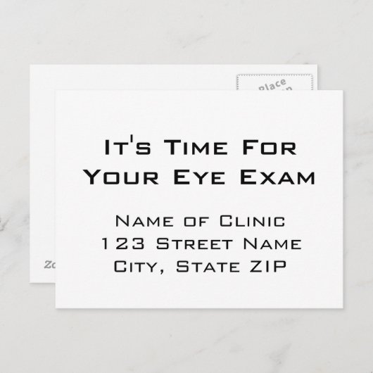 Eye Exam Appointherinnering Ooggrafiek Stijl Briefkaart (Voorkant / Achterkant)