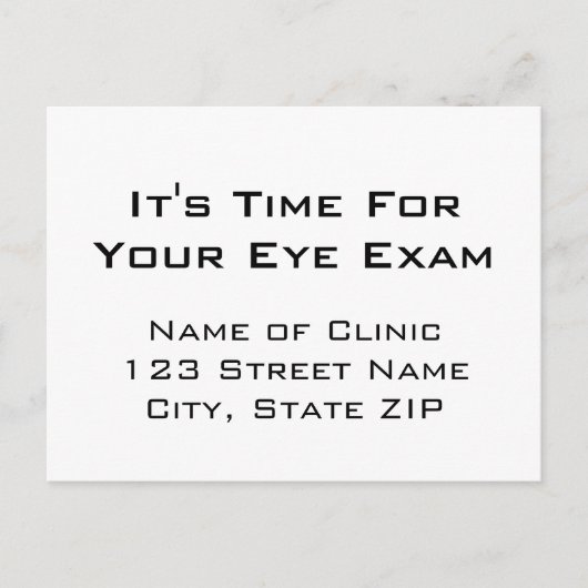 Eye Exam Appointherinnering Ooggrafiek Stijl Briefkaart (Voorkant)