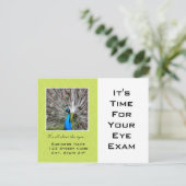 Eye Exam Appointherinnering Peacock Eyes Briefkaart (Staand voorkant)