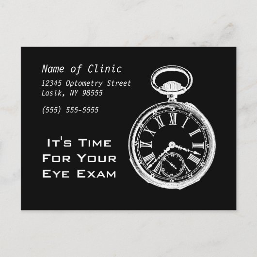Eye Exam Appointherinnering Pocket Watch Briefkaart (Voorkant)