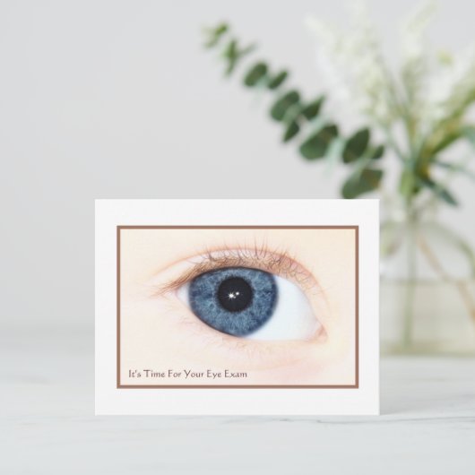 Eye Exam Appointment Herinnering Baby Blauw oog Briefkaart (Staand voorkant)