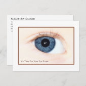 Eye Exam Appointment Herinnering Baby Blauw oog Briefkaart (Voorkant / Achterkant)