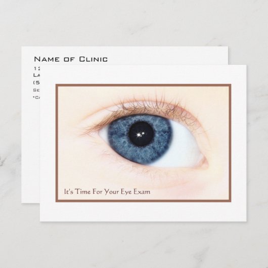 Eye Exam Appointment Herinnering Baby Blauw oog Briefkaart (Voorkant / Achterkant)