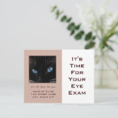 Eye Exam Appointment Herinneringen Blauwe Kat-ogen Briefkaart (Staand voorkant)