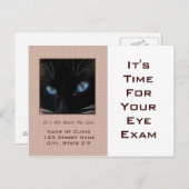 Eye Exam Appointment Herinneringen Blauwe Kat-ogen Briefkaart (Voorkant / Achterkant)