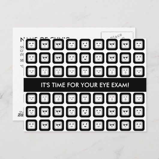 Eye Exam Appointment Herinneringen Moderne Facture Briefkaart (Voorkant / Achterkant)