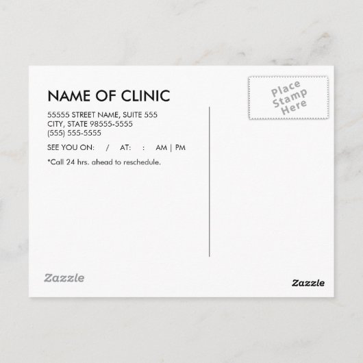 Eye Exam Appointment Herinneringen Moderne Facture Briefkaart (Achterkant)