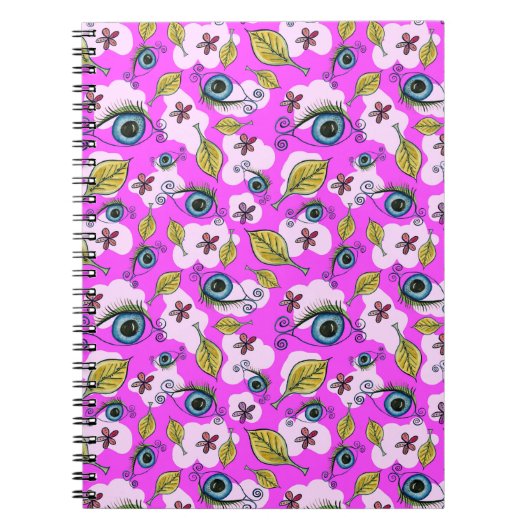 Eye Flower Leaf_Paarse Notitieboek (Voorkant)