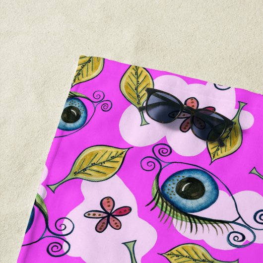 Eye Flower Leaf_Paarse Strandlaken (In situ)