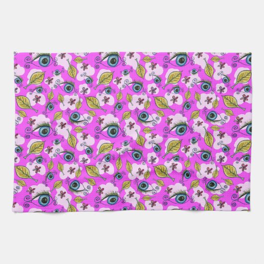 Eye Flower Leaf_Paarse Theedoek (Horizontaal)