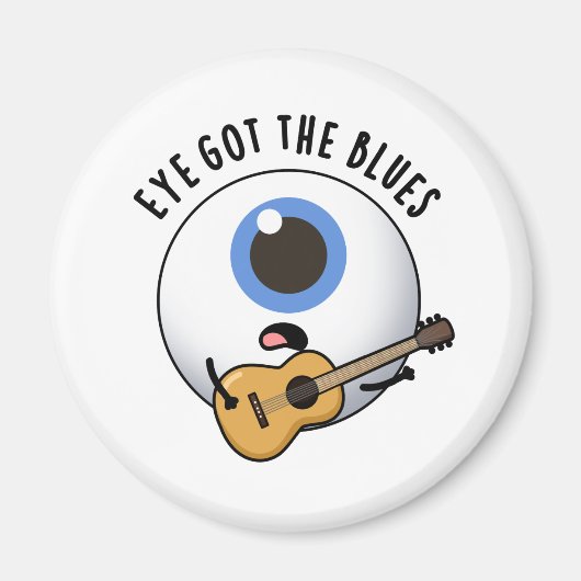 Eye Got The Blues Grappige Oogbal Muziek Pun Magneet (Voorkant)