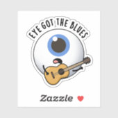 Eye Got The Blues Grappige Oogbal Muziek Pun Sticker (Vel)