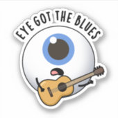Eye Got The Blues Grappige Oogbal Muziek Pun Sticker (Voorkant)
