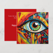 Eye hart liefde artistieke Valentijn (Voorkant / Achterkant)