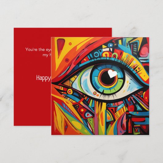 Eye hart liefde artistieke Valentijn (Voorkant / Achterkant)