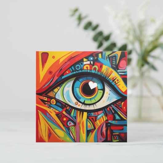 Eye hart liefde artistieke Valentijn (Staand voorkant)