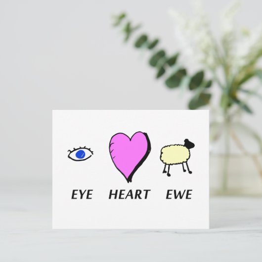 Eye Heart Briefkaart (Staand voorkant)
