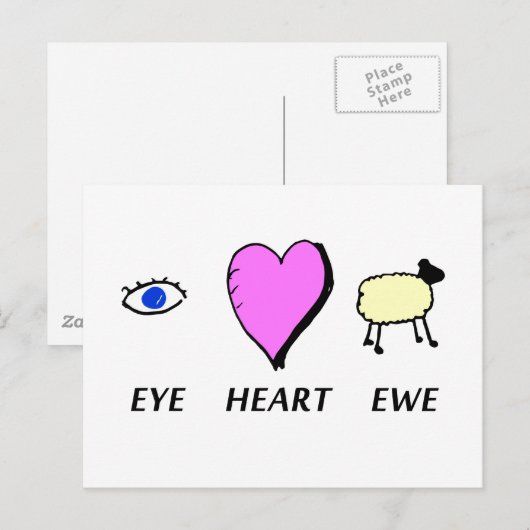 Eye Heart Briefkaart (Voorkant / Achterkant)