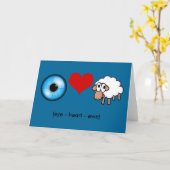 Eye-Heart-Ewe (Ik hou van je!) Kaart (Gele Bloem)