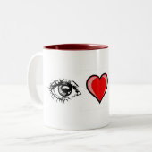 Eye Heart Ewe Tweekleurige Koffiemok (Voorkant links)