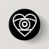 Eye Heart Ronde Button 3,2 Cm (Voorkant)