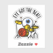 Eye heeft de Beat Funny Drummer Pun Sticker (Vel)