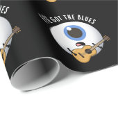 Eye heeft de Blues Funny Eyeball Music Pun Dark BG Cadeaupapier (Rol Hoek)