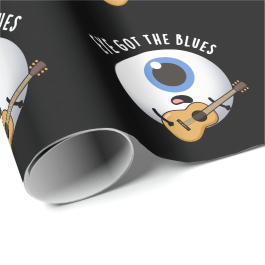 Eye heeft de Blues Funny Eyeball Music Pun Dark BG Cadeaupapier (Rol Hoek)