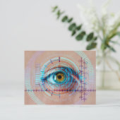 Eye Iris Biometrische Sci-Fi Futuristische Technol Briefkaart (Staand voorkant)