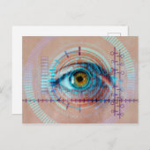 Eye Iris Biometrische Sci-Fi Futuristische Technol Briefkaart (Voorkant / Achterkant)